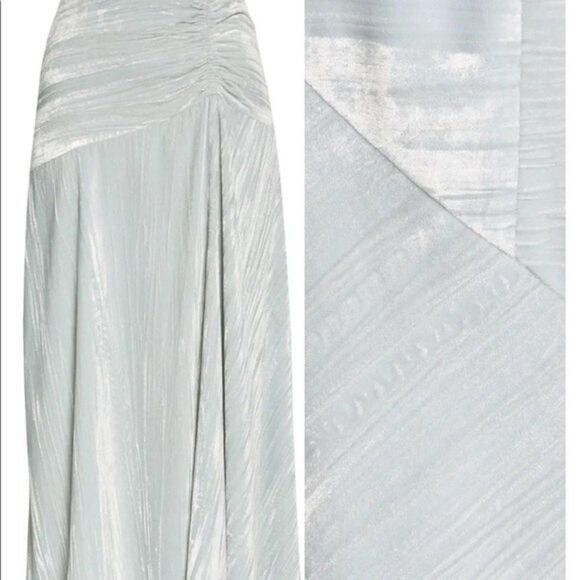 Vince Womens Size 8 Ruched Velvet Paneled Skirt - Picture 4 of 15